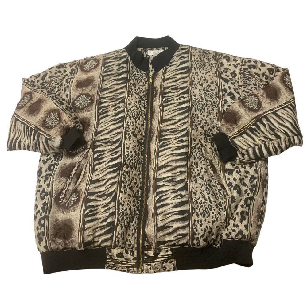 Vintage Multi-Patterned Bomber Jacket